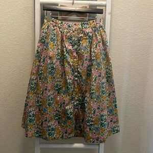 J. Crew Liberty print midi skirt